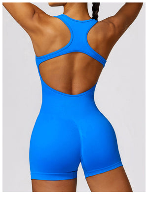 open back scrunch one piece