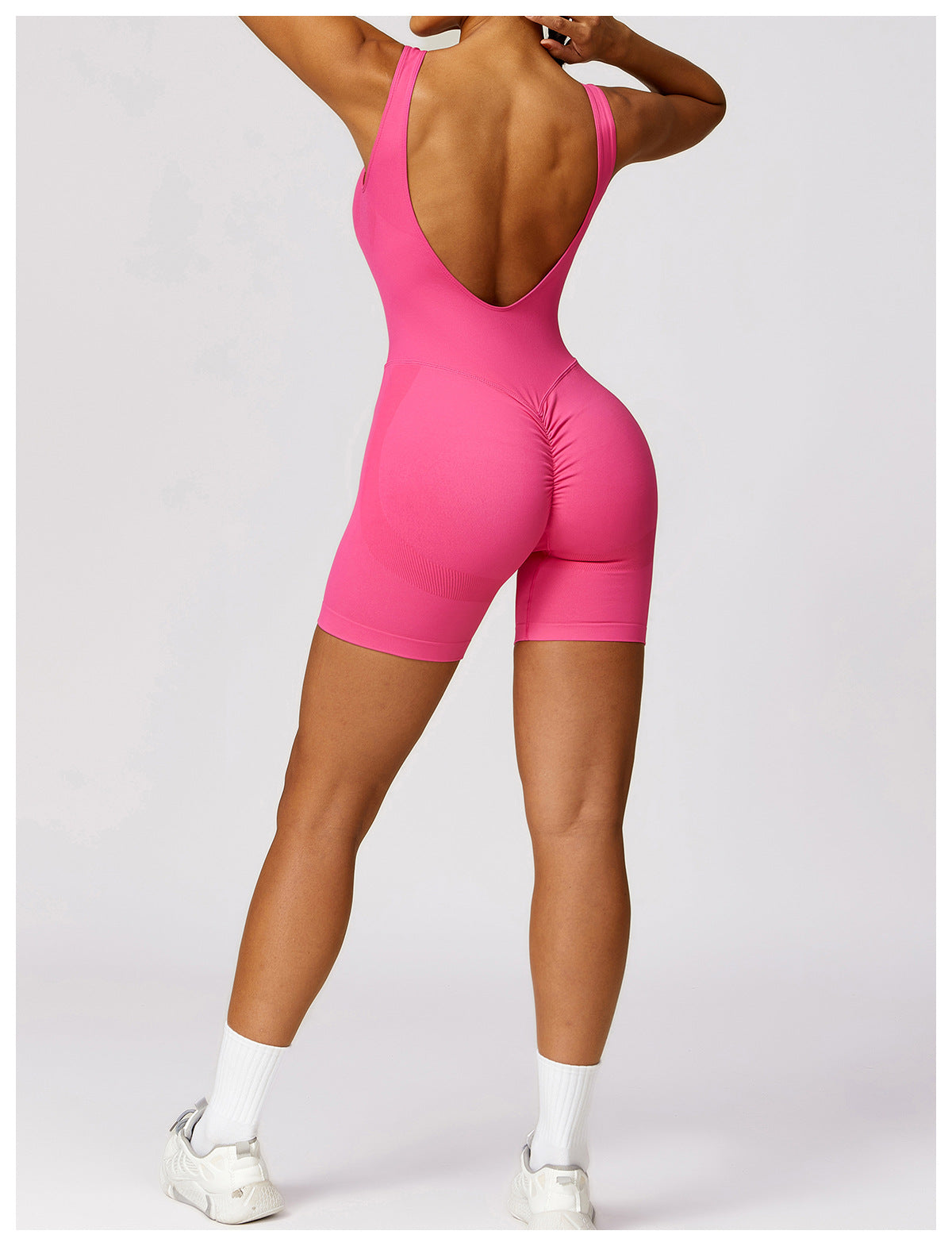 open back scrunch one piece