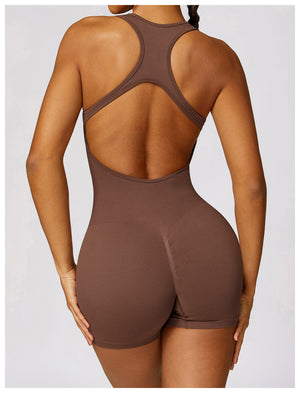 open back scrunch one piece