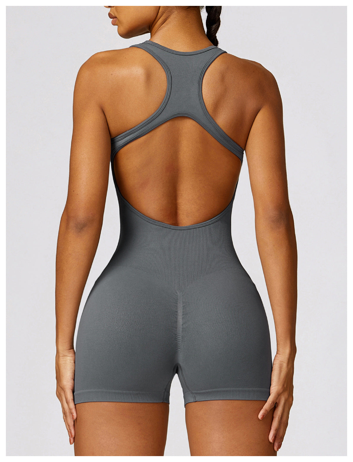 open back scrunch one piece