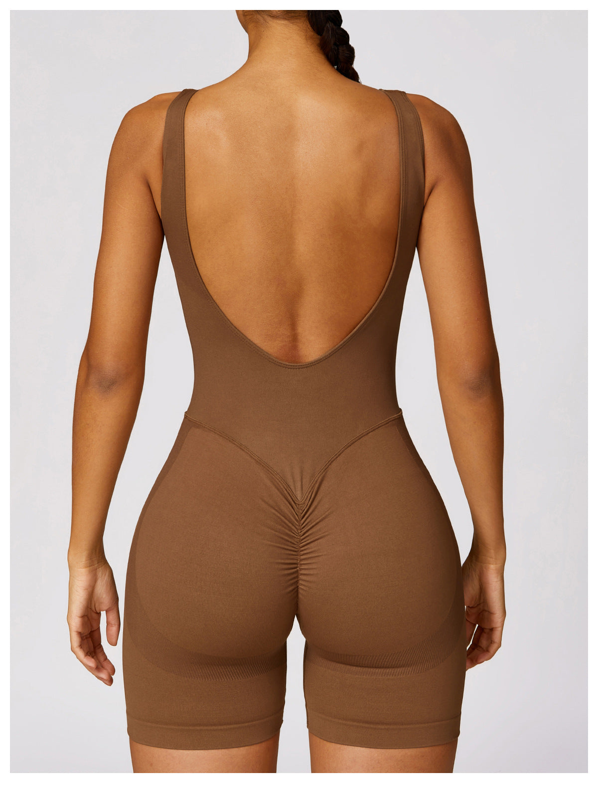 open back scrunch one piece