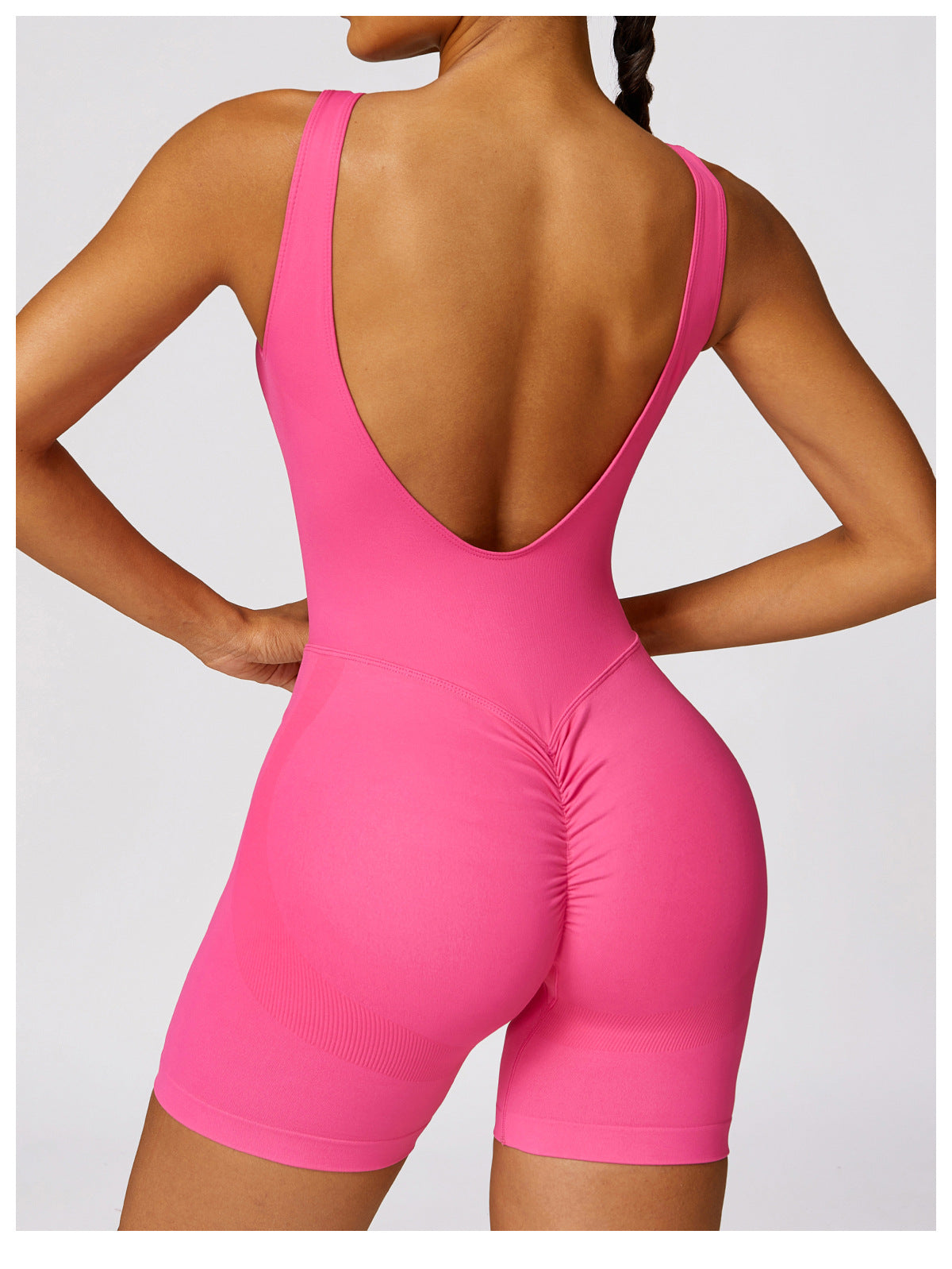 open back scrunch one piece