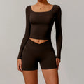 brown t-shirt shorts