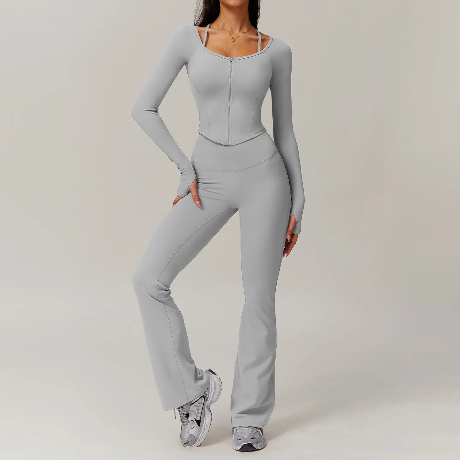 ZIPPER TWO PIECE FLARE SET