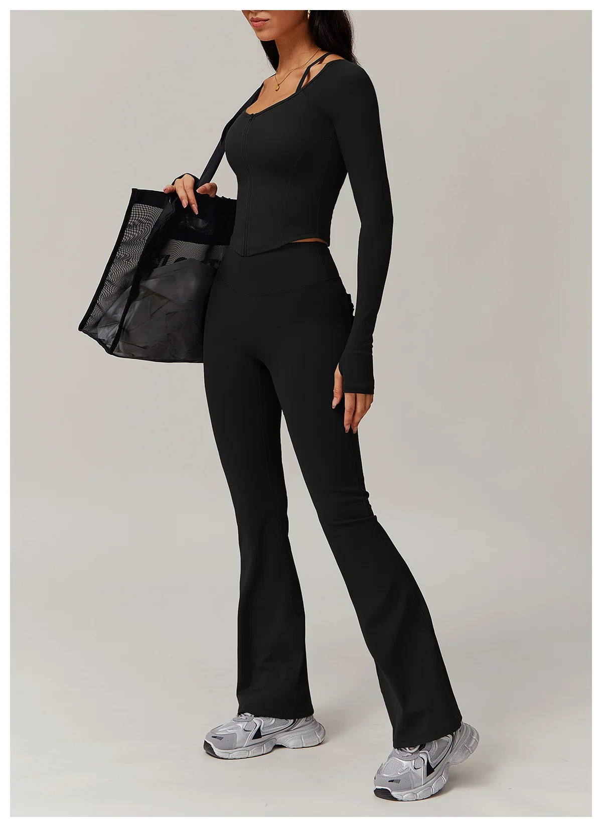 ZIPPER TWO PIECE FLARE SET