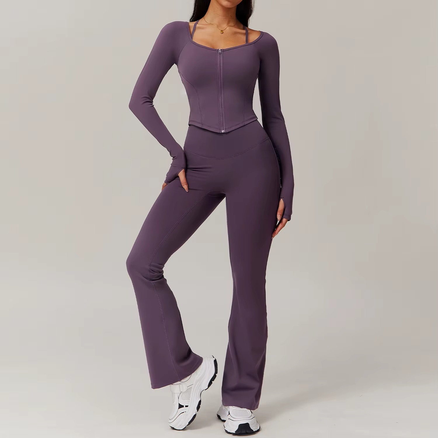 ZIPPER TWO PIECE FLARE SET