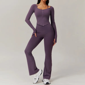 ZIPPER TWO PIECE FLARE SET