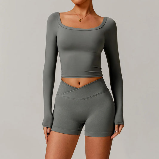 V WAIST TWO PIECE SET