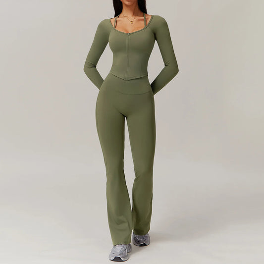ZIPPER TWO PIECE FLARE SET