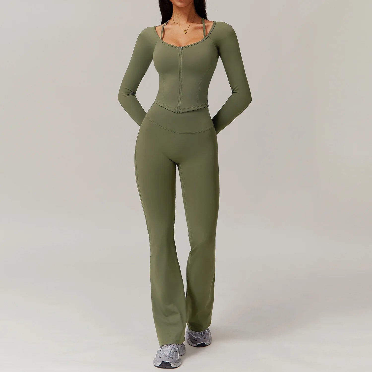 ZIPPER TWO PIECE FLARE SET