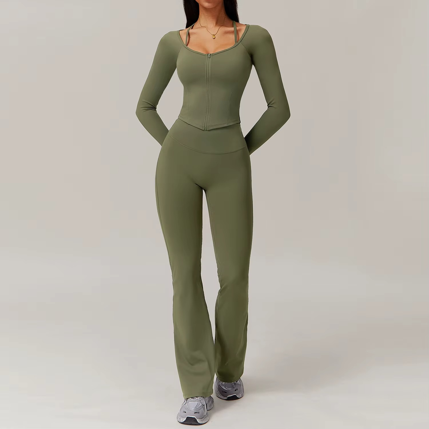 ZIPPER TWO PIECE FLARE SET