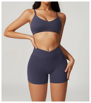 V WAIST SHORT SET