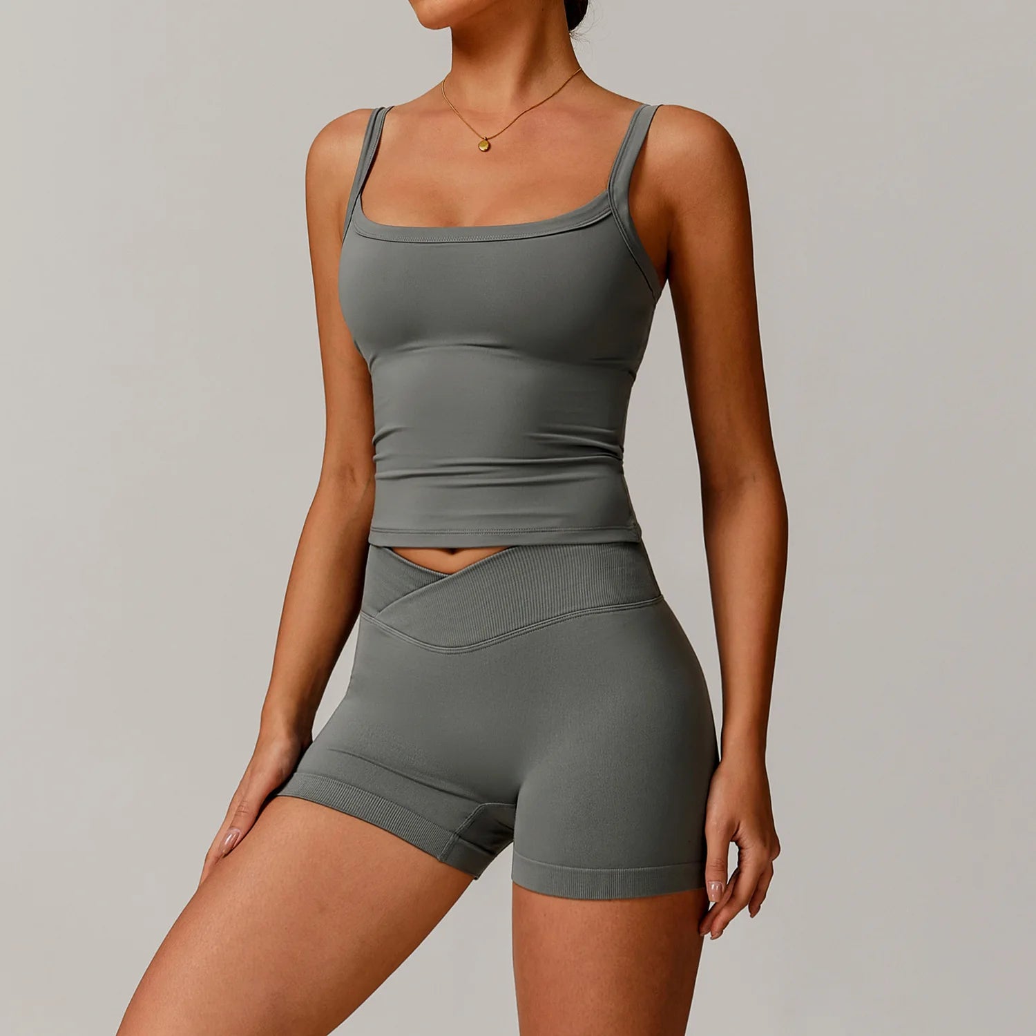 V WAIST TWO PIECE SET