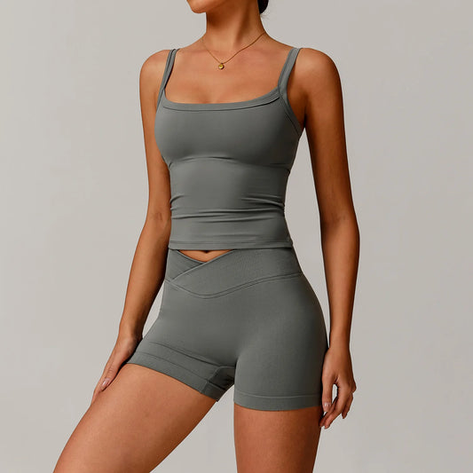 V WAIST TWO PIECE SET