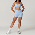 bra shorts set blue