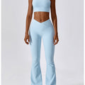 blue vest leg pants