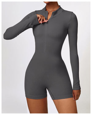 Long Sleeve Ribbed One Piece