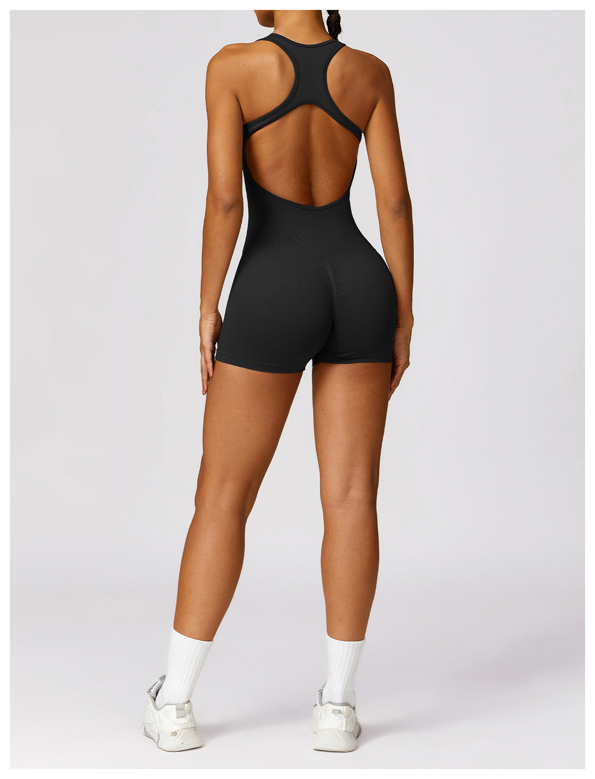 open back scrunch one piece