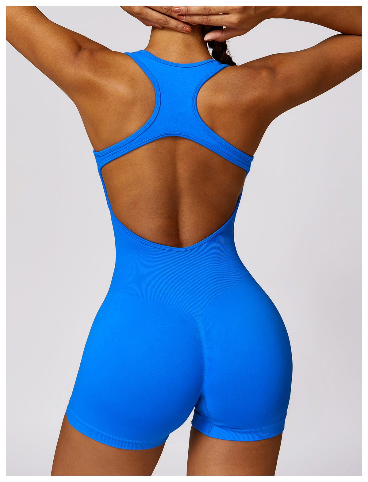 open back scrunch one piece