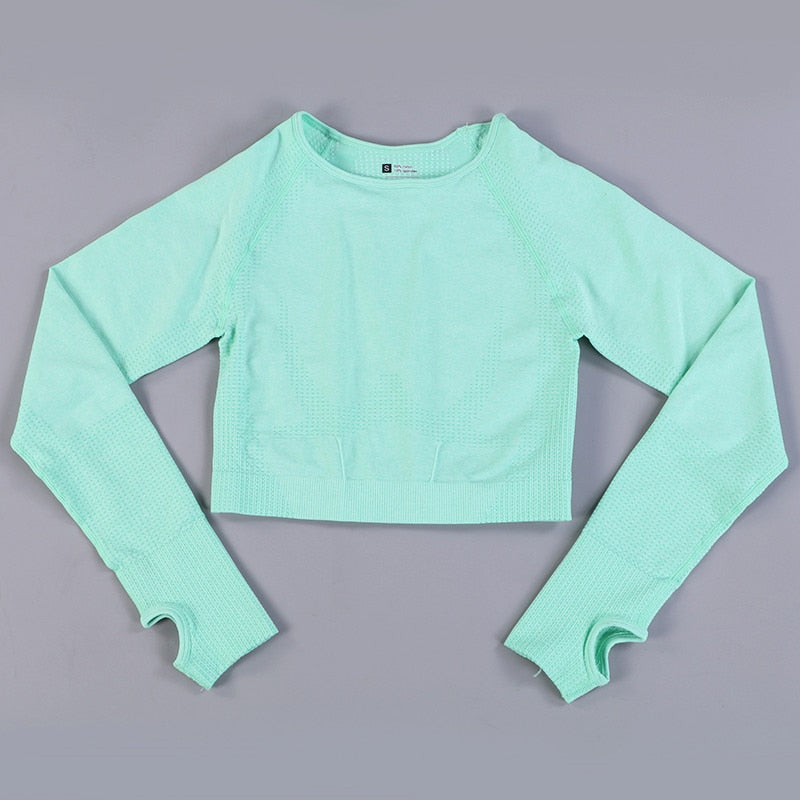 Seamless long sleeve crop top