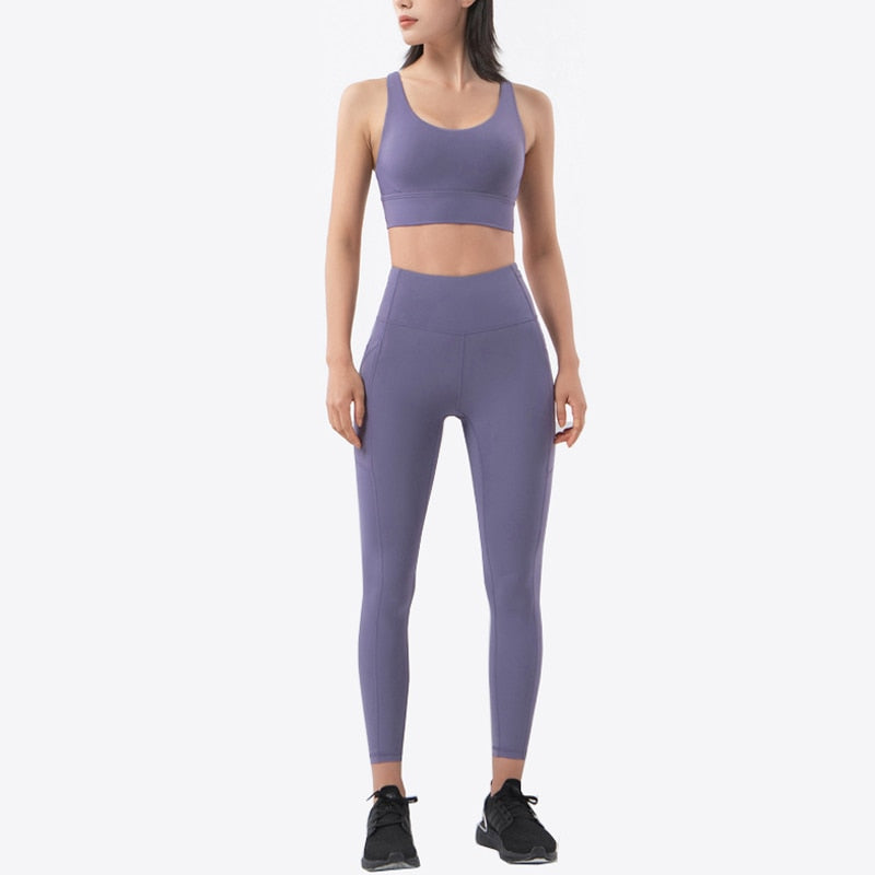 fitness leggings and bra set