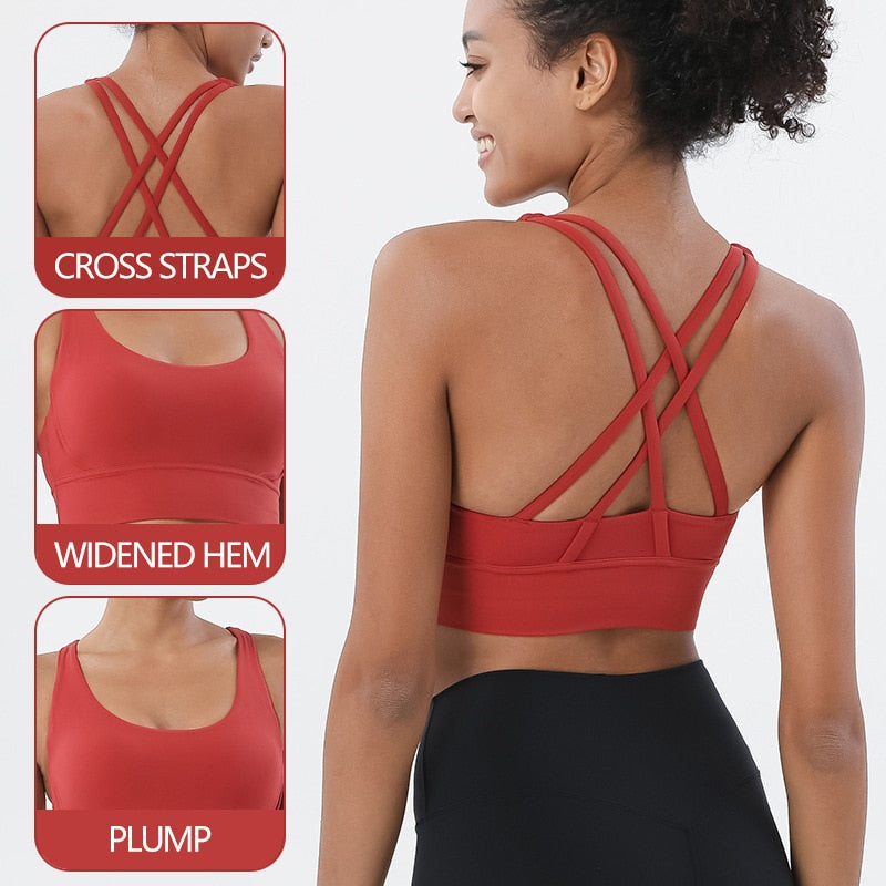 Seamless Cross Back Fitness Bra