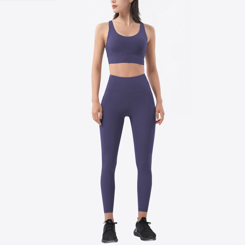 fitness leggings and bra set