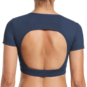 Fitness Open Back Short Sleeve