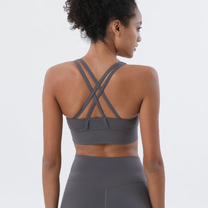 Seamless Cross Back Fitness Bra