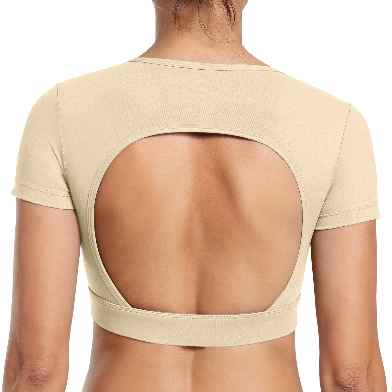 Fitness Open Back Short Sleeve