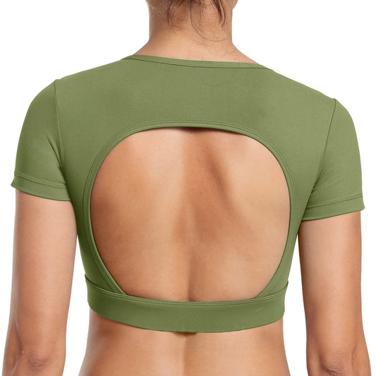 Fitness Open Back Short Sleeve