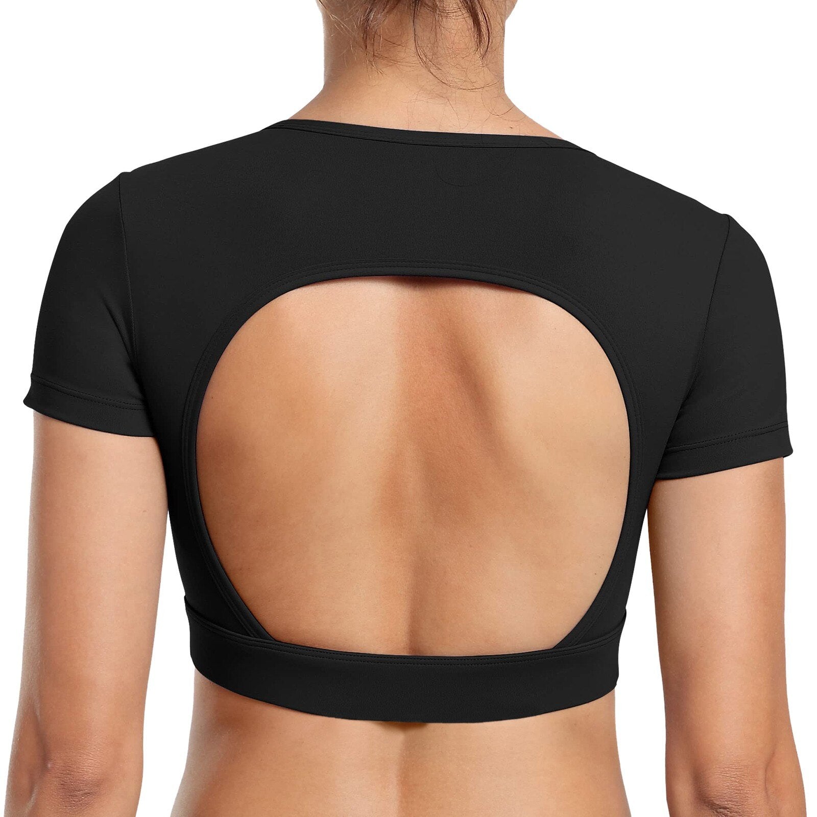 Fitness Open Back Short Sleeve